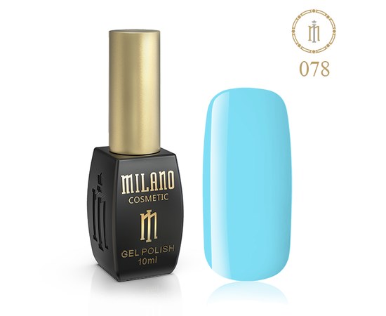 Зображення  Гель лак Milano Palette 10 №078 Небесний, 10 мл, Об'єм (мл, г): 10, Колір: 078