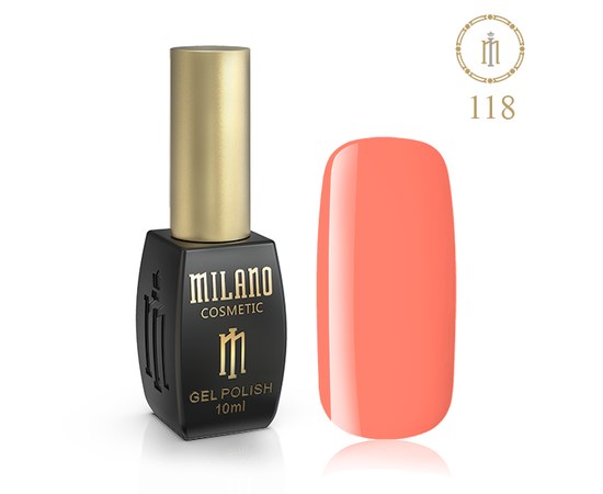 Зображення  Гель лак Milano Palette 10 №118 Манго-танго, 10 мл, Об'єм (мл, г): 10, Цвет №: 118