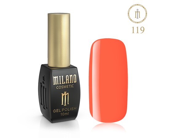 Изображение  Гель лак Milano Palette 10 №119 Оранжевая заря, 10 мл, Объем (мл, г): 10, Цвет №: 119
