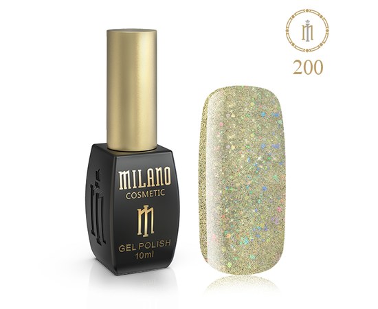 Изображение  Gel polish Milano Palette 10 №200 Confetti holography, 10 ml, Volume (ml, g): 10, Color No.: 200