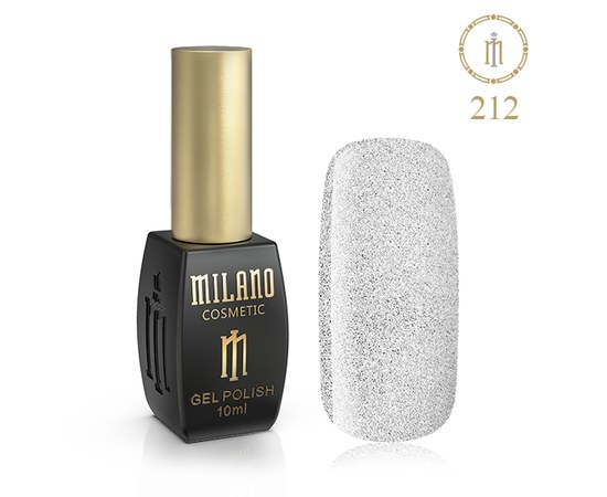 Изображение  Gel polish Milano Palette 10 №212 Shimmer silver, 10 ml, Volume (ml, g): 10, Color No.: 212