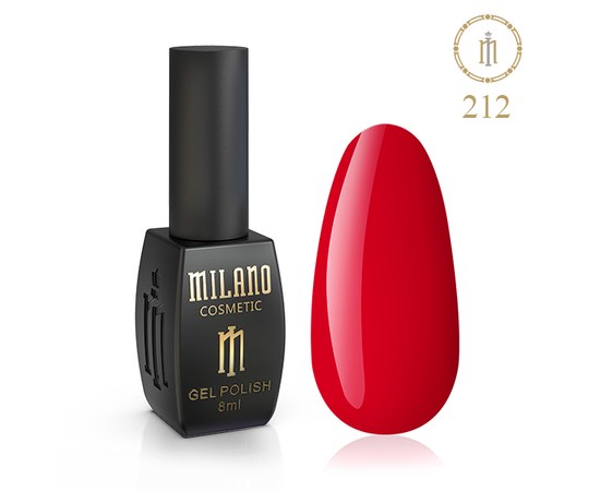 Изображение  Gel polish Milano Palette 8 №212 Scarlet flame, 8 ml, Color No.: 212