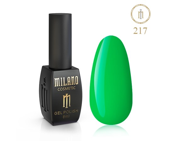 Изображение  Gel polish Milano Palette 8 №217 Green flash, 8 ml, Color No.: 217