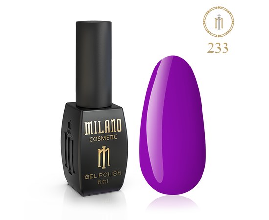 Зображення  Гель лак Milano Palette 8 №233 Королівський пурпурний, 8 мл, Цвет №: 233