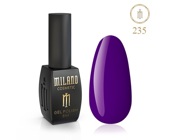 Изображение  Gel polish Milano Palette 8 №235 Rich purple, 8 ml, Color No.: 235