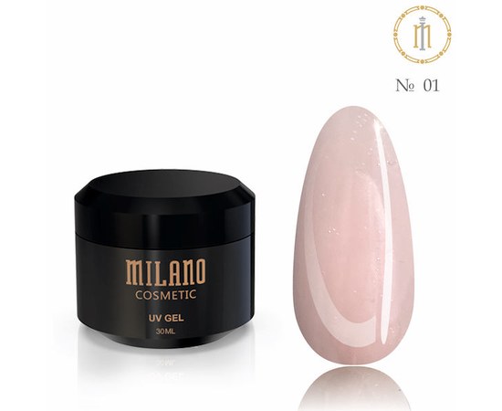 Изображение  Гель для наращивания с шимером Milano Shimmer №01, 30 мл, Цвет №: 01