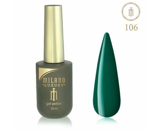Изображение  Gel polish Milano Luxury №106 Emerald, 10 ml, Volume (ml, g): 10, Color No.: 106