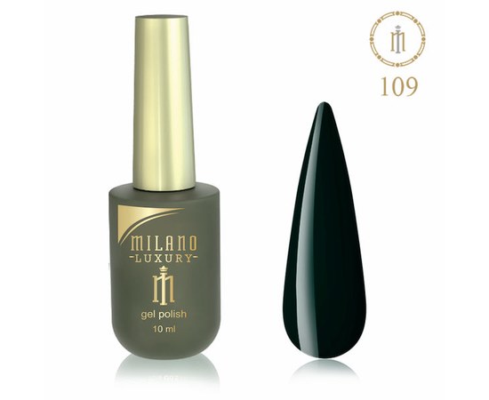 Изображение  Gel polish Milano Luxury №109 Graphite black, 10 ml, Volume (ml, g): 10, Color No.: 109