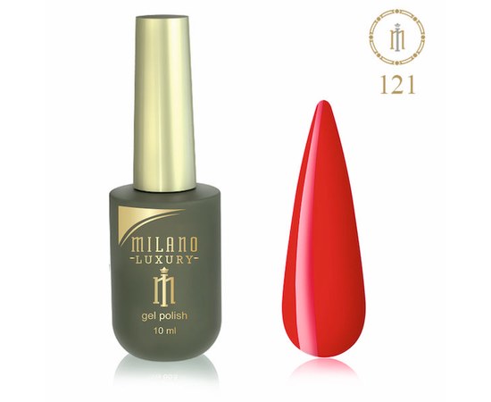 Изображение  Gel polish Milano Luxury №121 Red lipstick, 10 ml, Volume (ml, g): 10, Color No.: 121
