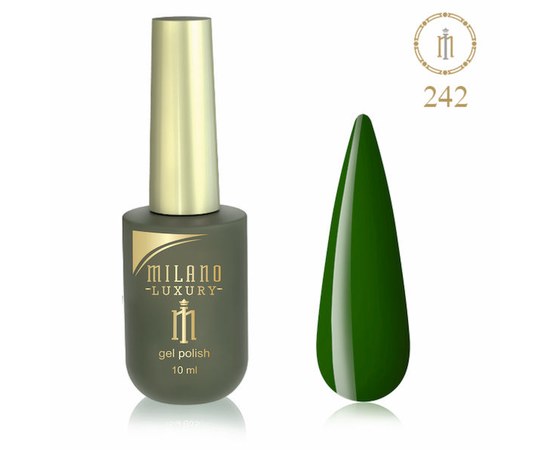 Изображение  Гель лак Milano Luxury №242 Зеленый папоротник, 10 мл, Объем (мл, г): 10, Цвет №: 242