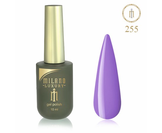 Изображение  Гель лак Milano Luxury №255 Фиолетовый Крайола, 10 мл, Объем (мл, г): 10, Цвет №: 255