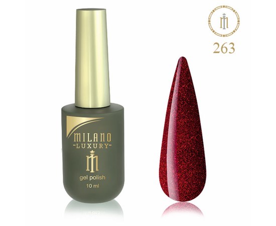 Изображение  Gel polish Milano Luxury №263 Sparkling garnet, 10 ml, Volume (ml, g): 10, Color No.: 263