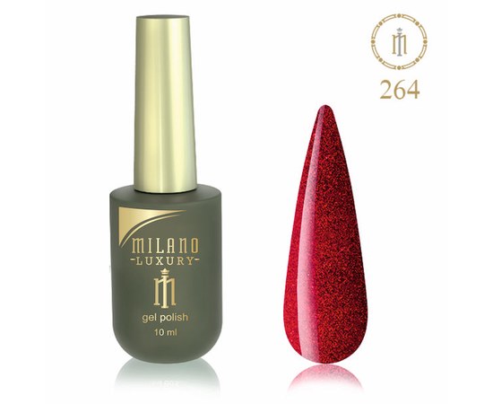 Изображение  Gel polish Milano Luxury №264 Crimson shimmer, 10 ml, Volume (ml, g): 10, Color No.: 264