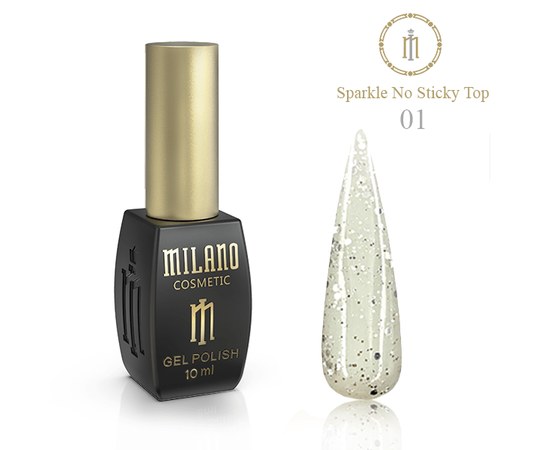 Изображение  Top without a sticky layer Milano Top Sparckle No Sticky No. 01, 10 ml, Color No.: 1