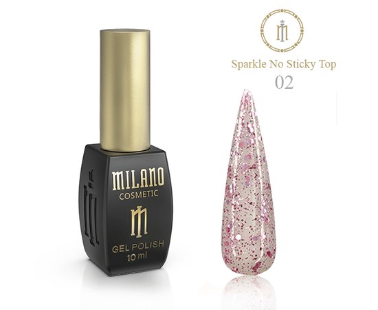 Изображение  Top without a sticky layer Milano Top Sparckle No Sticky No. 02, 10 ml, Color No.: 2