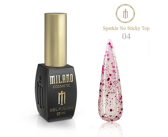 Изображение  Top without a sticky layer Milano Top Sparckle No Sticky No. 04, 10 ml, Color No.: 4