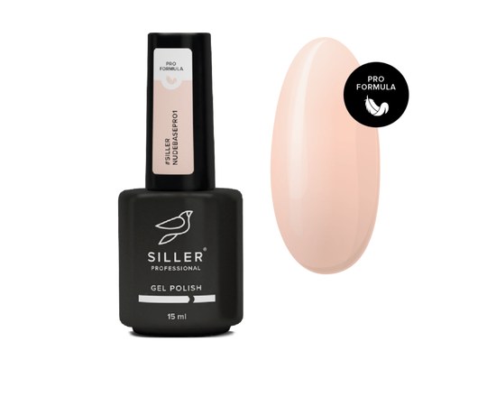 Зображення  Siller Nude Base Pro №1 камуфлююча кольорова база (ніжно-персиковий), 15 мл, Об'єм (мл, г): 15, Цвет №: 01