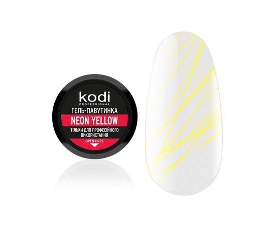 Изображение  Гель-паутинка для ногтей Kodi Spider Gel Neon Yellow, 4 мл, Объем (мл, г): 4, Цвет №: Yellow