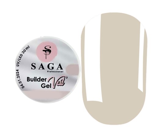 Зображення  Гель для нарощування Saga Prof. Builder Gel Veil №20, 30 мл, Об'єм (мл, г): 30, Колір: 20