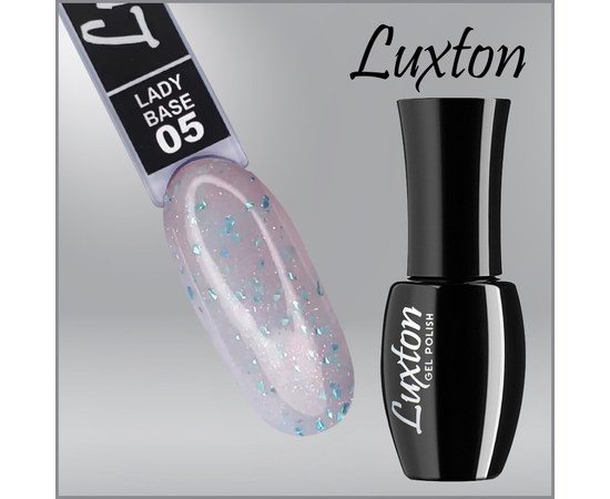 Изображение  Камуфлирующая база LUXTON Lady Base №005 молочный с розовым шиммером и зелено-бирюзовой поталью, 10 мл, Объем (мл, г): 10, Цвет: 005