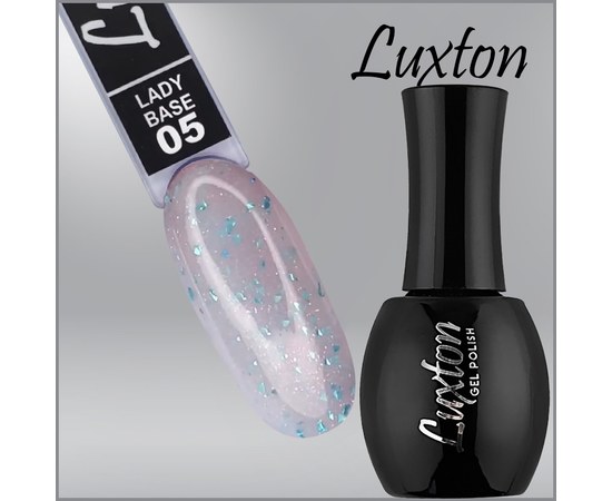 Изображение  Камуфлирующая база LUXTON Lady Base №005 молочный с розовым шиммером и зелено-бирюзовой поталью, 15 мл, Объем (мл, г): 15, Цвет №: 005