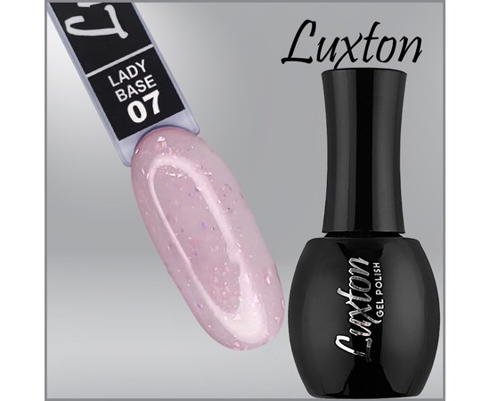 Изображение  Камуфлирующая база LUXTON Lady Base №007 молочный с розовым шиммером и розово-сиреневой поталью, 15 мл, Объем (мл, г): 15, Цвет №: 007