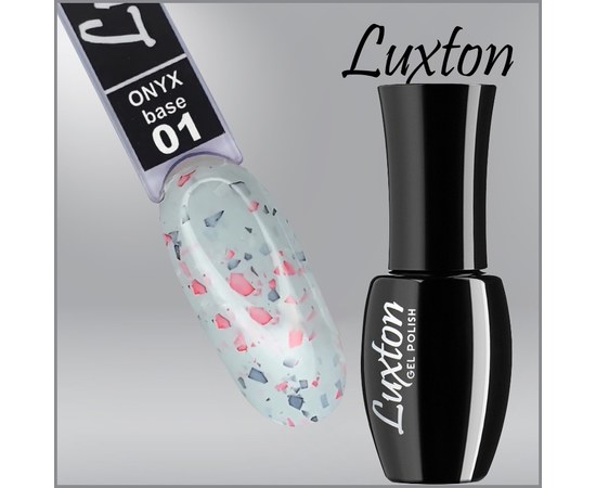 Изображение  Camouflage base LUXTON Onyx Base No. 001 gray with red-gray gold leaf, 10 ml, Volume (ml, g): 10, Color No.: 1
