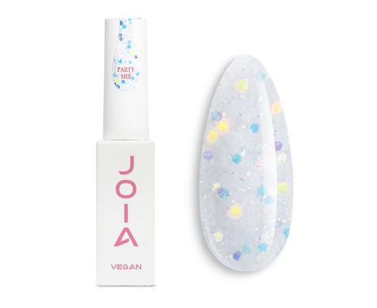 Изображение  Top for gel polish JOIA vegan Party Mix Top No Wipe glossy, 8 ml
