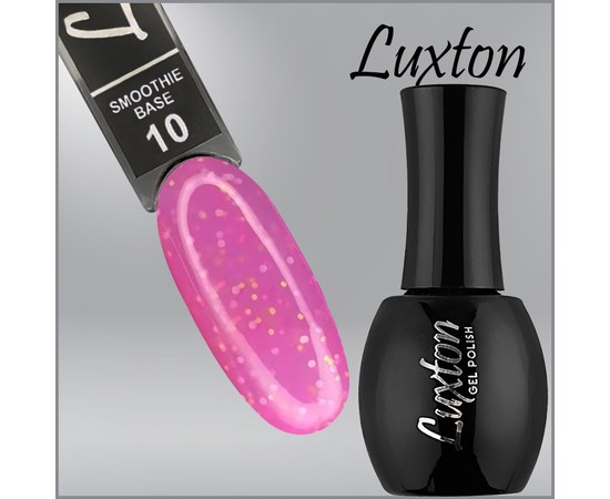 Зображення  Камуфлююча база з конфетті LUXTON Smoothie Base №010 рожева, 15 мл, Об'єм (мл, г): 15, Цвет №: 010