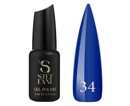 Изображение  Steffani Color Gel polish №034 bright blue, 9 ml, Volume (ml, g): 9, Color No.: 34