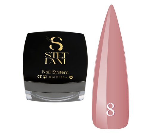 Изображение  Construction gel Steffani Builder Gel №08 beige-pink, 30 ml, Volume (ml, g): 30, Color No.: 8