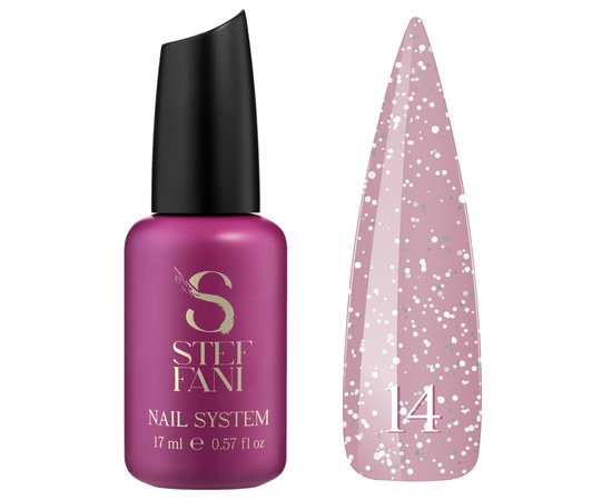 Изображение  Base camouflage for gel polish Steffani Cover Base №14 muted pink with shimmer, 17 ml, Volume (ml, g): 17, Color No.: 14