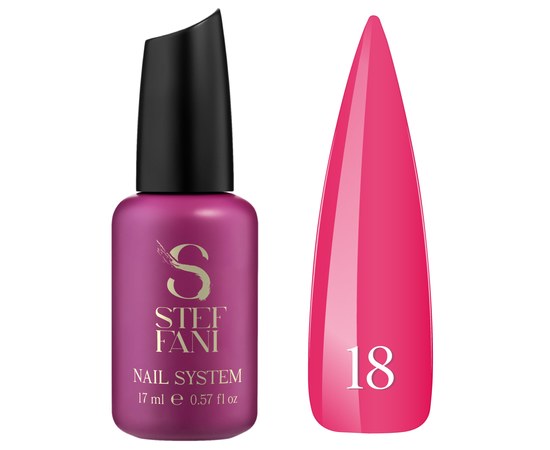 Изображение  Base camouflage for gel polish Steffani Cover Base №18 dark pink saturated, 17 ml, Volume (ml, g): 17, Color No.: 18