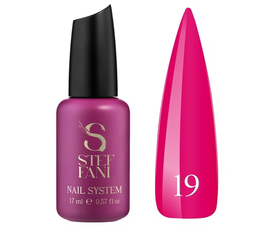 Изображение  Base camouflage for gel polish Steffani Cover Base №19 deep bright pink, 17 ml, Volume (ml, g): 17, Color No.: 19