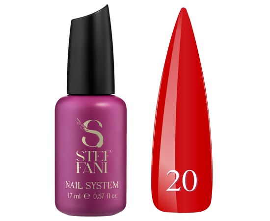 Изображение  Base camouflage for gel polish Steffani Cover Base №20 red, 17 ml, Volume (ml, g): 17, Color No.: 20