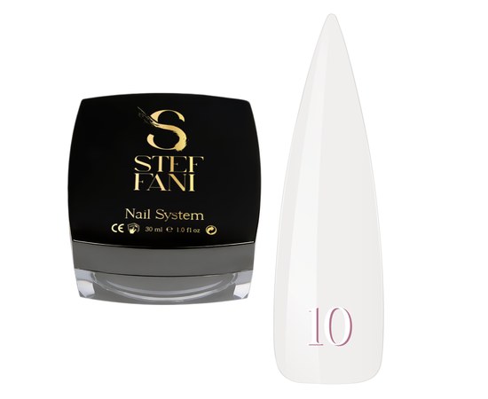 Изображение  Base camouflage for gel polish Steffani Cover Base №10 milky white, 30 ml, Volume (ml, g): 30, Color No.: 10