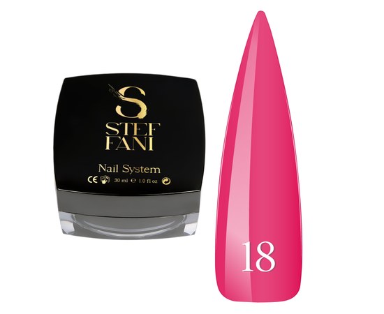 Изображение  Base camouflage for gel polish Steffani Cover Base №18 dark pink saturated, 30 ml, Volume (ml, g): 30, Color No.: 18