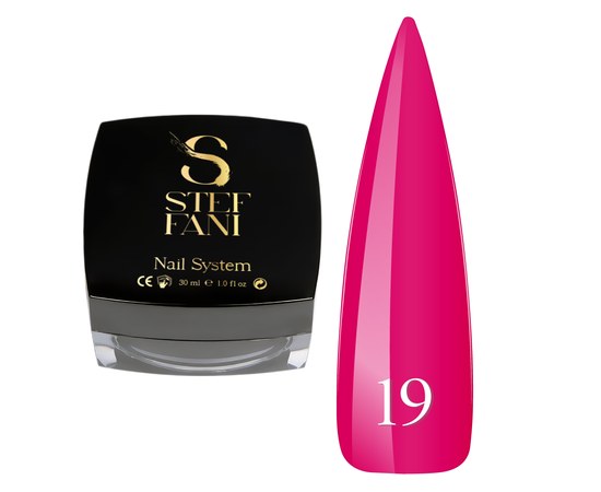 Изображение  Base camouflage for gel polish Steffani Cover Base №19 deep bright pink, 30 ml, Volume (ml, g): 30, Color No.: 19