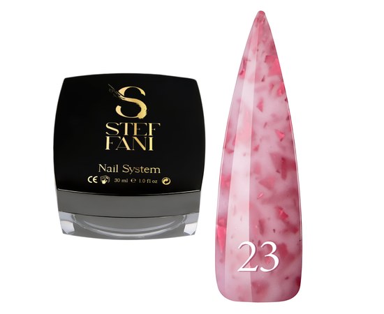 Изображение  Base camouflage for gel polish Steffani Cover Base №23 milky pink with pink undertones, 30 ml, Volume (ml, g): 30, Color No.: 23