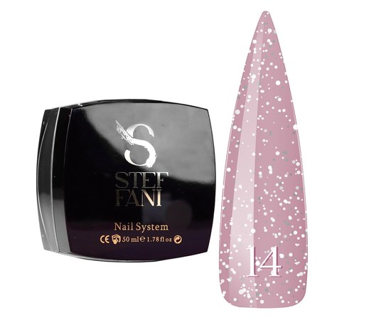 Изображение  Base camouflage for gel polish Steffani Cover Base №14 muted pink with shimmer, 50 ml, Volume (ml, g): 50, Color No.: 14