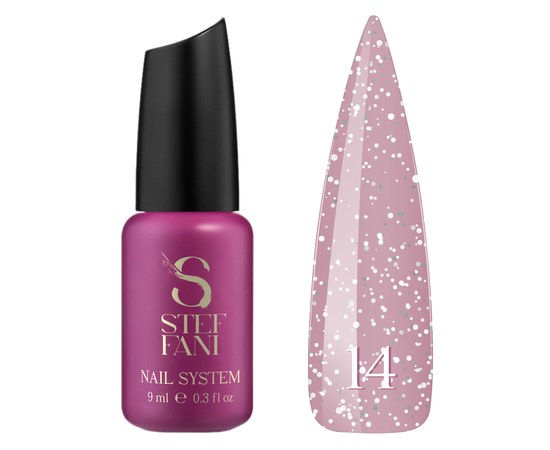 Изображение  Base camouflage for gel polish Steffani Cover Base №14 muted pink with shimmer, 9 ml, Volume (ml, g): 9, Color No.: 14