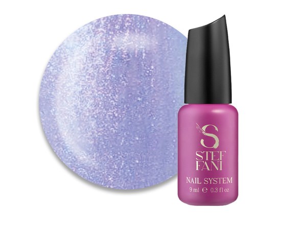 Изображение  Top for gel polish without a sticky layer Steffani Top Moon Stone №01 lilac-purple pearls, 9 ml, Volume (ml, g): 9, Color No.: 1