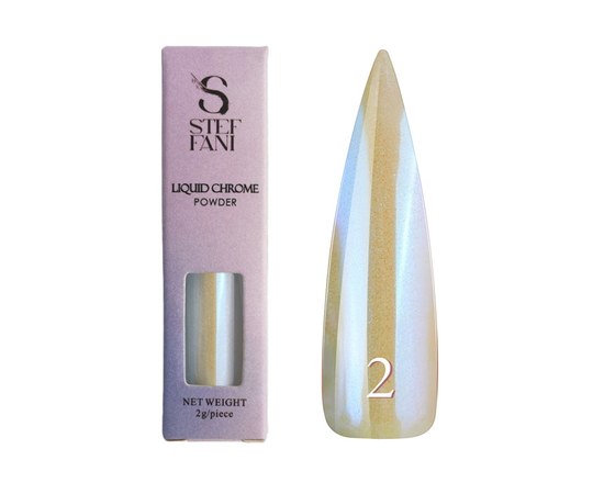 Изображение  Liquid rub for nails Steffani Liquid Chrome Powder 02 blue, 2 g, Volume (ml, g): 2, Color No.: 2