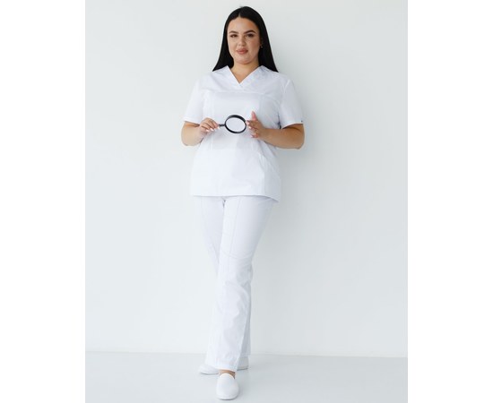 Зображення  Медичний костюм жіночий Топаз білий +SIZE р. 56, "БІЛИЙ ХАЛАТ" 362-324-705, Розмір: 56, Колір: білий