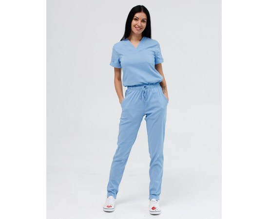 Изображение  Women's medical suit Marseille blue s. 48, "WHITE ROBE" 383-333-708, Size: 48, Color: blue light