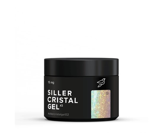 Зображення  Гель з блискітками Siller Cristal №02, 15 мл, Об'єм (мл, г): 15, Цвет №: 02
