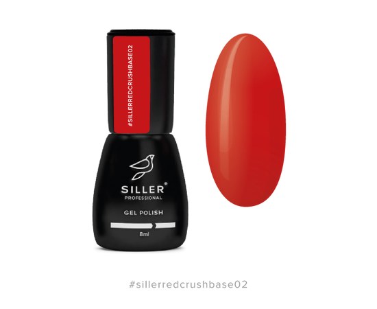 Зображення  База для гель-лака Siller Red Crush №02, 8 мл, Об'єм (мл, г): 8, Цвет №: 02