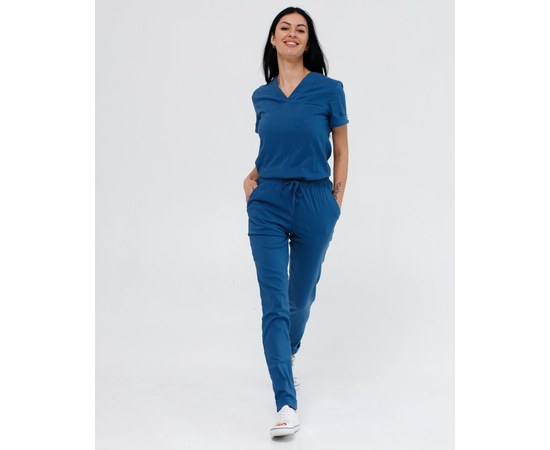 Изображение  Women's medical suit Marseille blue s. 46, "WHITE ROBE" 383-322-708, Size: 46, Color: blue