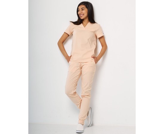 Изображение  Women's medical suit Marseille peach s. 46, "WHITE ROBE" 383-338-708, Size: 46, Color: peach