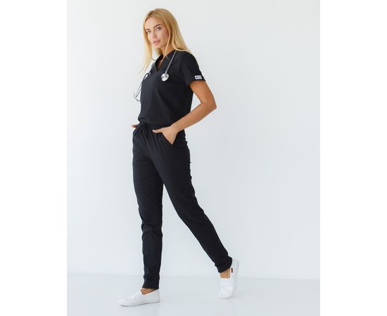 Изображение  Women's medical suit Marseille black s. 52, "WHITE ROBE" 383-321-708, Size: 52, Color: black